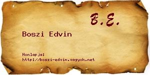 Boszi Edvin névjegykártya